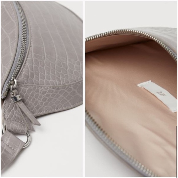 H&M Belt Bag Crocodile Pattern Light Gray NWOT - Picture 7 of 8